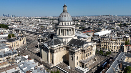 Obraz premium Pantheon At Paris Ile De France In France. Beautiful Temple. Paris Skyline Scene. Pantheon At Paris In Ile De France France. Imposing Construction. Tourism Landmark.