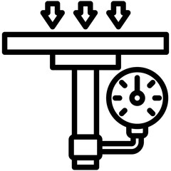 Load Gauge mini illustration black outline icon, use for civil engineering, industry, construction, UI, UX kit, app and web development, digital or print.