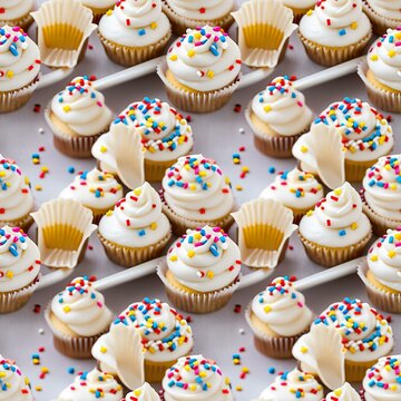 tiny cupcakes with sprinkles and frosting