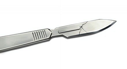 Fractured Sterile Scalpel Useless Against Stark White Isolated on White Screen Background Studio Shot