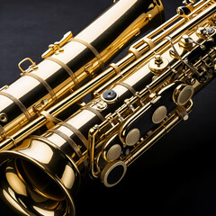 Obraz premium saxophone close up musical instrument