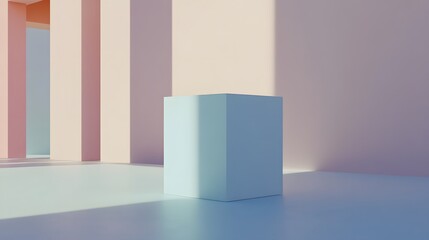Pastel Cube Minimalist Product Display Background