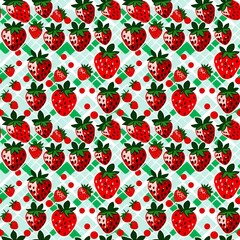 strawberries and gingham pattern