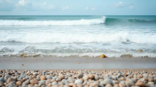 Sea waves closeup, Sea shore, rocky sand