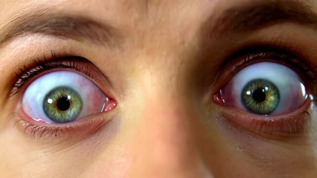 And the video avatar too: The camera shows a close-up of the woman's face, her eyes widening and rounding with sudden fear, surprise, distrust and other strong emotions of a very surprised person