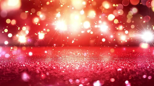 Red Glitter Bokeh Lights Background
