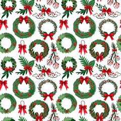 wreaths and hand-lettered greetings