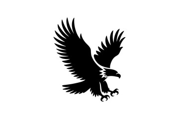 Obraz premium Eagle silhouette vector flying predatory bird art