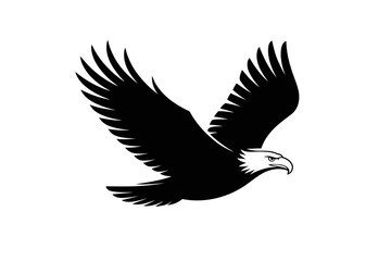 American bald eagle soaring vector silhouette icon