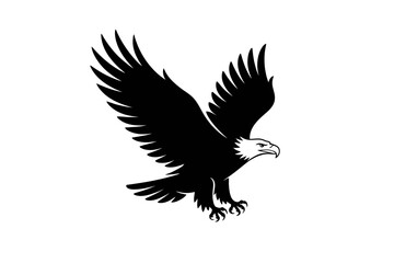 Bald eagle flying vector illustration silhouette