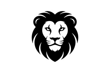 Lion head vector black and white animal graphic