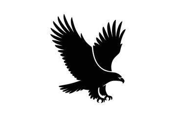 Black eagle flying silhouette vector illustration