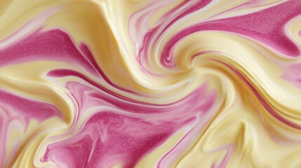 Obraz premium Vibrant pink and yellow swirling abstract background with glitter texture