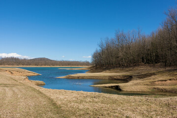 Wonderful scenery around the artificial Plastira lake, Karditsa, Greece
