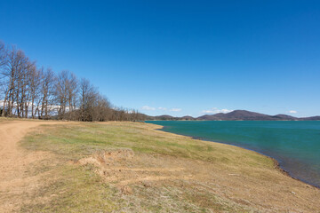 Wonderful scenery around the artificial Plastira lake, Karditsa, Greece