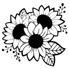 black and white flower