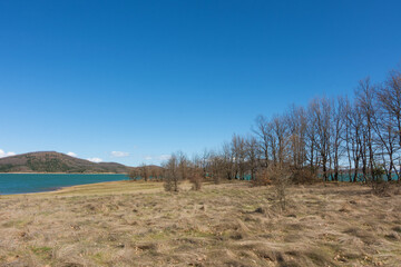 Wonderful scenery around the artificial Plastira lake, Karditsa, Greece