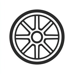 Obraz premium Simple black outline of a wheel