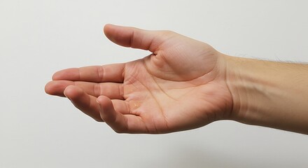 Open hand palm gesture skin tone fingers wrist offering receiving giving support human body part