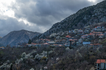 The beautiful Karitsa village in lake Plastira area, Karditsa, Greece