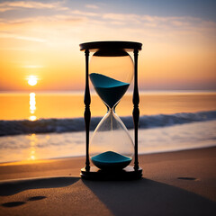 Hourglass in the dawn time