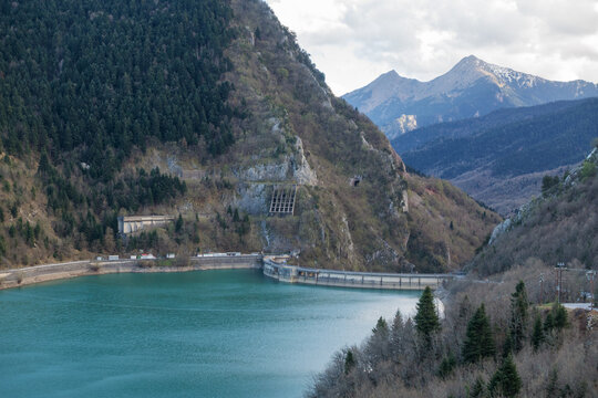 Wonderful scenery around the artificial Plastira lake, Karditsa, Greece