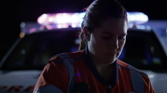 Paramedic at night