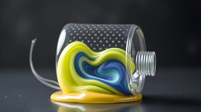 Slime antistress toy in plastic bottle temlate