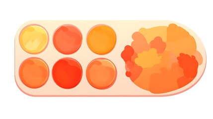 Vibrant Orange Color Palette Vector Illustration Isolated on White Background