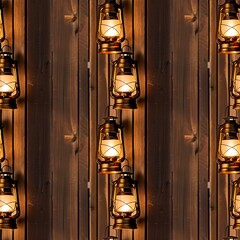rustic lanterns glowing with soft highlights