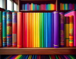 Naklejka premium Pride-Themenbuch in einem Bücherregal