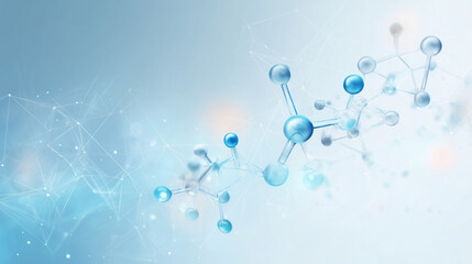 Abstract Molecular Structure Background Featuring Transparent Atoms and Connections