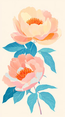 Delicate Pastel Peonies in Bloom