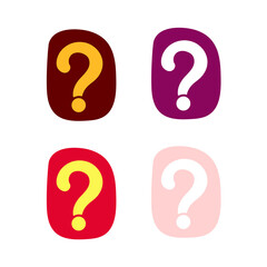 question mark icon set with transparent background