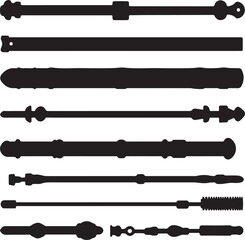 Fototapeta premium Silhouette Wands: Magical Wizarding World Fantasy Vector Art Design
