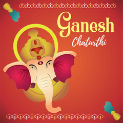 Ganesh Chaturthi festival art. Vector