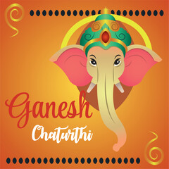 Ganesh Chaturthi festival art. Vector
