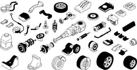 Repairman icons set. Outline set of repairman vector icons for web design isolated on white background
