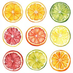Fototapeta premium Citrus Fruits Cross-Sections