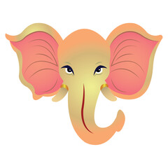 Cute elephant face cartoon. Vector