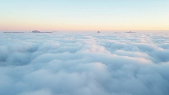 8K Sea of clouds landscape from mountain at above the cloud