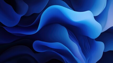 Obraz premium Abstract design with flowing, deep blue forms.
