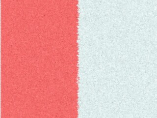 Fototapeta premium A textured background with two vertical sections, one coral pink and one light blue-gray. The colors meet with a slightly irregular edge.