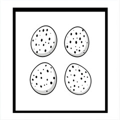 Fototapeta premium Professional Vector Illustration of Eggs with Black Spots on White Background