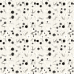 Vector seamless pattern. Monochrome stylish background. Halftone repeating texture. Floral print from small dots.