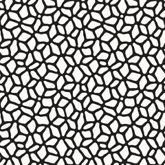 Naklejka premium Vector seamless pattern. Modern stylish texture. Repeating geometric tiles with hand-drawn spots. Monochrome natural print. Contemporary graphic design.