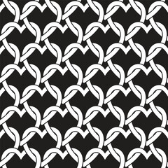Valentine's Day hearts pattern. Celtic seamless pattern. Abstract graphic wallpaper. Vector tileable illustration. Interlaced geometric ornament.