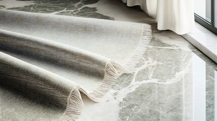 High quality textile floor covering showcasing luxurious fabric texture a marbled floor