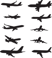 Airplane Silhouettes: Vector Collection of Aircrafts for Design