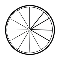 Circular Diagram: 12-Segment Pie Chart, Sectors, Angles, Geometry Coloring Page